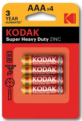 Элемент питания R03-4BL Super Heavy Duty Zink KODAK