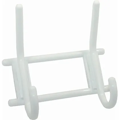 Вешалка 2-х крючковая снежно-белая пластик (1ш.) (ХС)