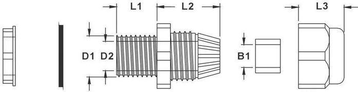 Кабельный ввод М50 черн. (30-38) (Haupa)