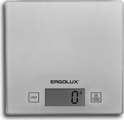 Весы кухонные серые (до 5 кг, 150*150 мм) ERGOLUX ELX-SK01-С03