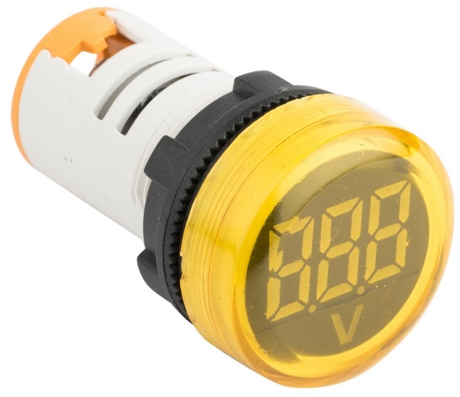 Индикатор значения напряжения желтый ED16-22VD 500В, EKF