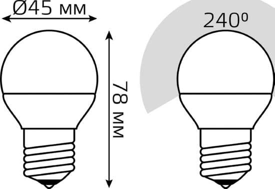 Лампа GAUSS LED DIMMER (STEP) Шар 7W 220V E27 4100K 550Lm
