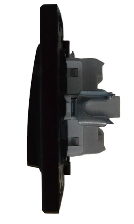 Выключатель 2-кл. с подсветкой чёрный SD-P1006B "Standard" AWSproducts