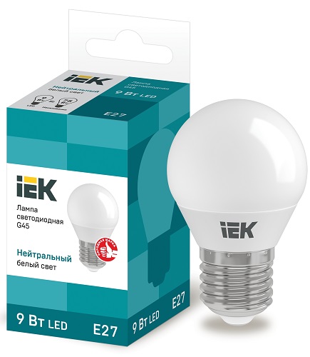 Распродажа_Лампа LED шар LED-G45 eco 9Вт 230В 4000К E27, IEK