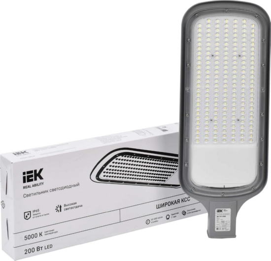 Светильник LED ДКУ 1012-200Ш 5000К IP65 серый IEK