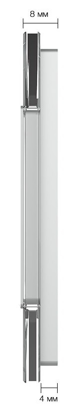 Панель для двух сенсорных выключателей и розетки Livolo, 3 клавиши (1+2), цвет серый, стекло