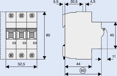 Автомат PLSM-С 0,5/3 (С) 0,5А 3-pol