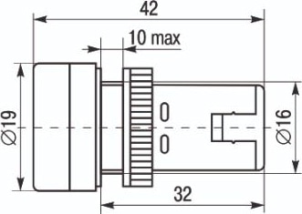 Индикатор LED AD16DS 16 мм. желтый 230В AC IP40 IEK