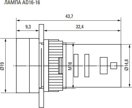 Матрица светодиодная AD16-16HS красный 230В AC (16мм) EKF (ledm-ed16-16)