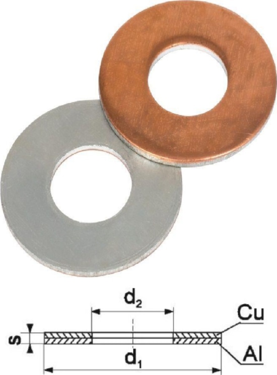 Шайба биметаллическая ACP 12-2 AL-CU (упак.-50шт.)