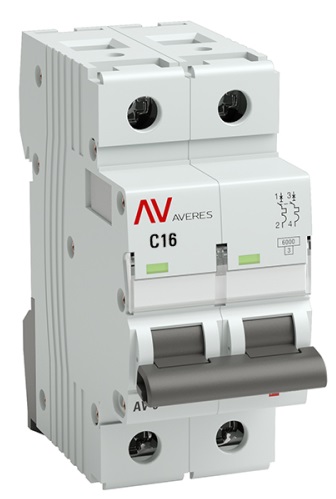 Автоматический выключатель AV-6 C16/2 6кА  AVERES EKF