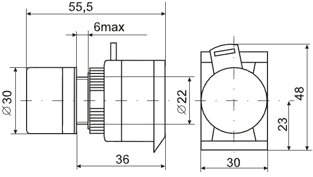 Индикатор неон зелёный AL-22TE 230 AC IP40 IEK