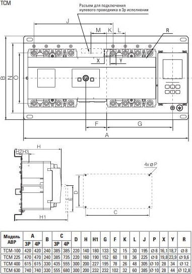 Устройство АВР ТСM 225/160А 3P 160А 400В PROxima