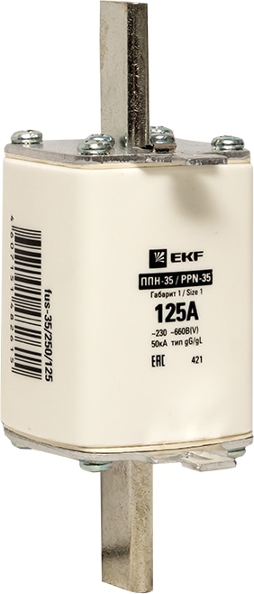 Вставка плавкая ППН-35 250/125А 660В габарит 1 EKF