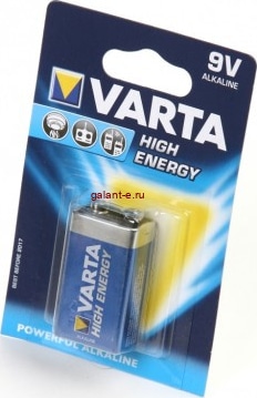 Батарейка 6LR61(крона) HIGH ENERGY VARTA BL-1