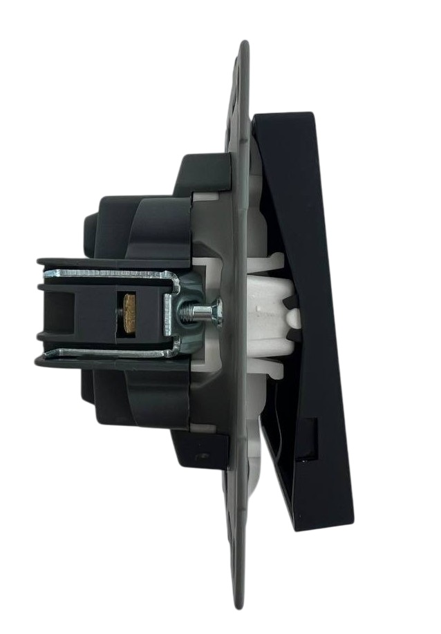 Выключатель проходной 2-кл. чёрный  U2B-002-2 SoftTouch "Uno" AWSproducts