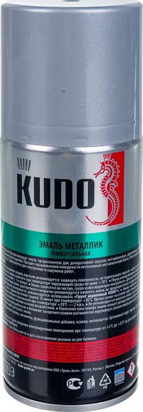 Эмаль металлик серебро 520мл KUDO