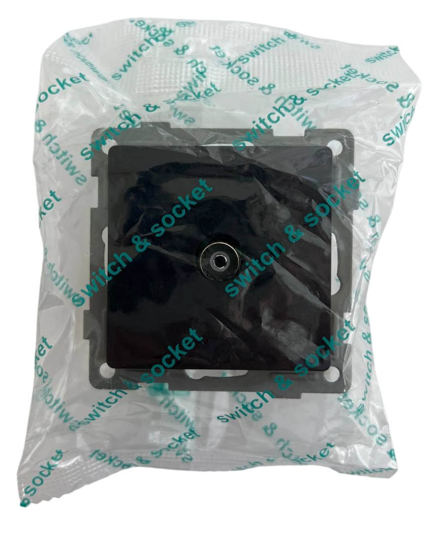 Розетка TV 1-я чёрная U2B-013 SoftTouch AWSPRODUCTS