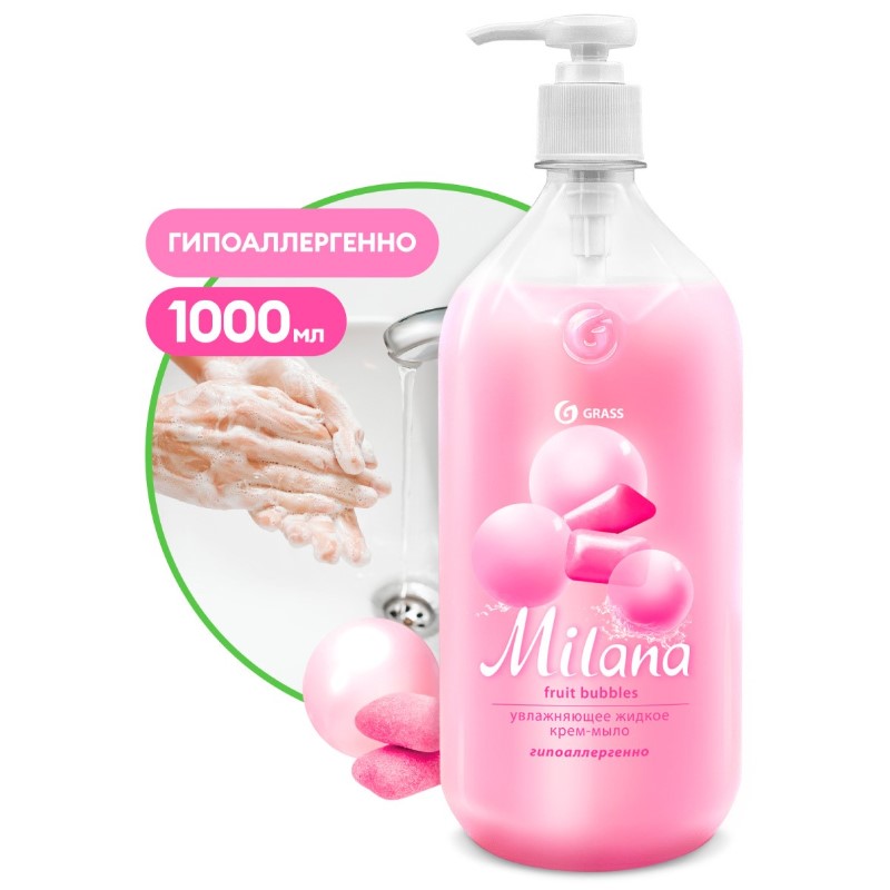 Жидкое крем-мыло "Milana" fruit bubbles (флакон 1л)