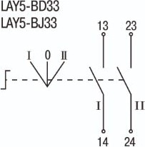 Переключатель LAY5-BD33 3 пол. I-0-II 2но, IP40 IEK