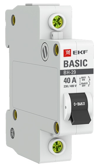 Выключатель нагрузки ВН-29 1P 40А 230В, Basic