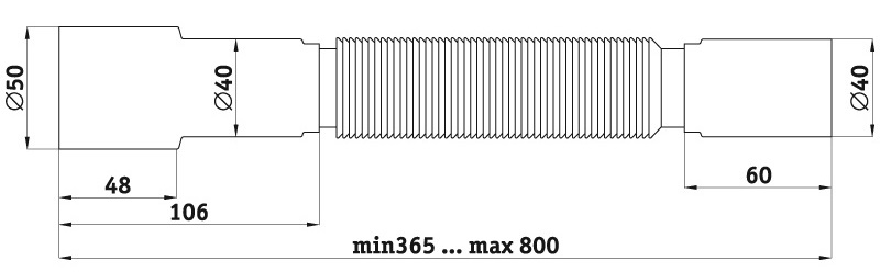 Гибкая труба 40*40/50 K406