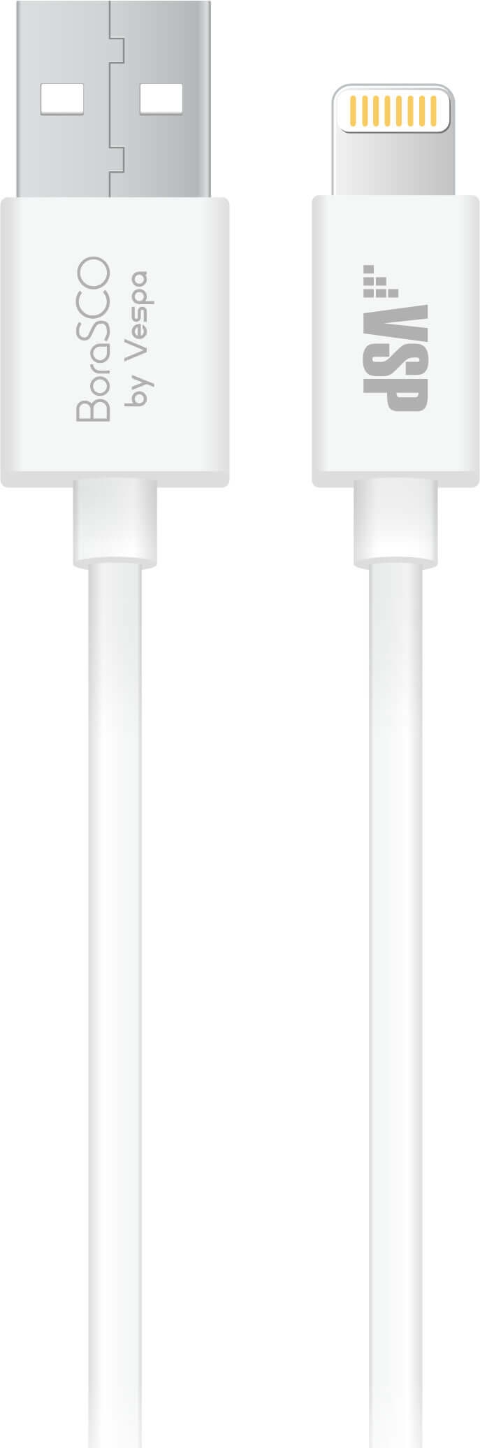 Дата-кабель USB-8pin; 2А;1м; белый Borasco