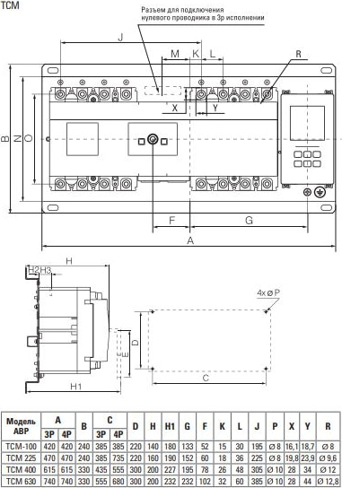 Устройство АВР ТСM 225/250А 3P 250А 400В PROxima