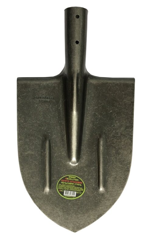 Лопата штыковая СРС-1 с ребрами жесткости (рельсовая сталь) б/ч Green Revolution