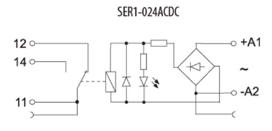 Реле интерфейсное SER1-024ACDC 6А