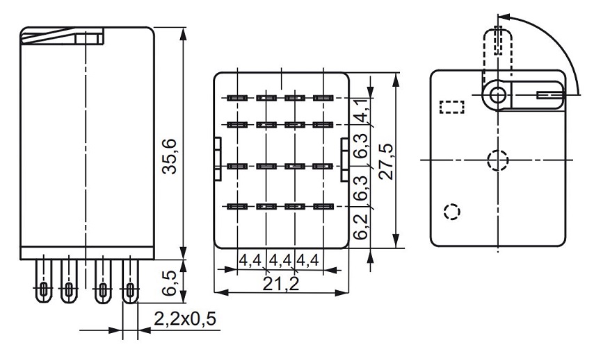 Реле ERM4-024DC 6А, 4CO