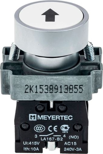 Кнопка MTB2-BAZ11334 бел. стрелка вверх 1но, IP65, Meyertec