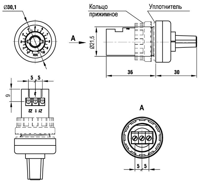 Потенциометр  MT22-R5 5 кОм Meyertec