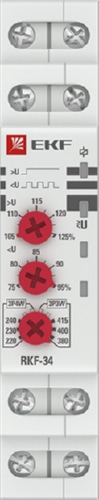 Реле контроля фаз RKF-34 380В EKF, 