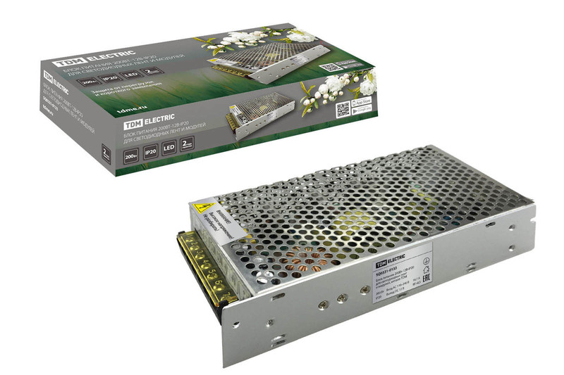 Блок питания 250Вт-12В-IP20 для светодиодных лент и модулей, металл TDM