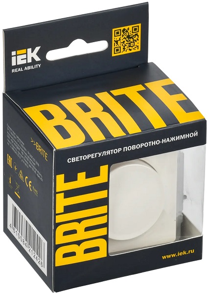 Диммер поворотно-нажимной 600вт белый BRITE IEK