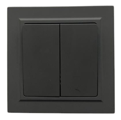 Выключатель проходной 2-кл. чёрный  U2B-002-2 SoftTouch AWSPRODUCTS