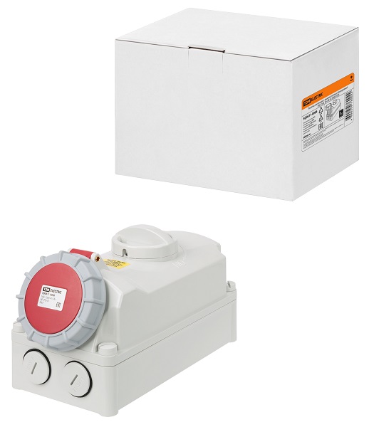 Розетка стационарная с выкл.и блок.16А 5п (3Р+РЕ+N) IP67 380В TDM