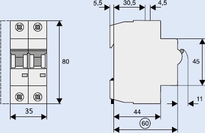 Автомат FAZ-C4/1N (С) 4А 1+N 15кА