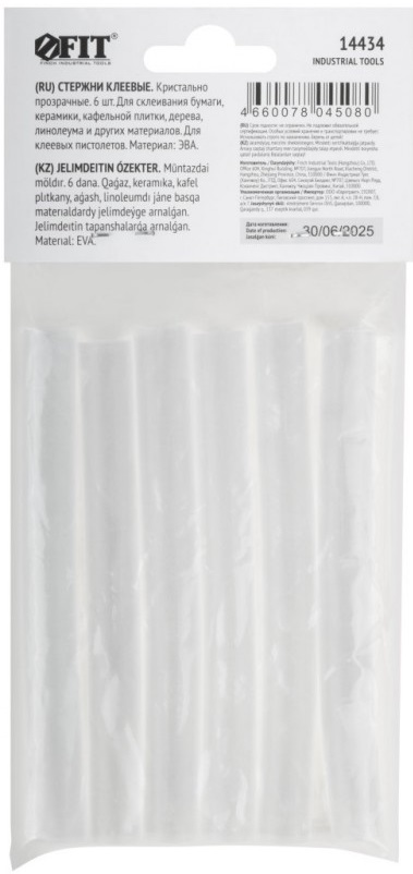 Стержни клеевые кристально прозрачные 11х100 мм, 6 шт.