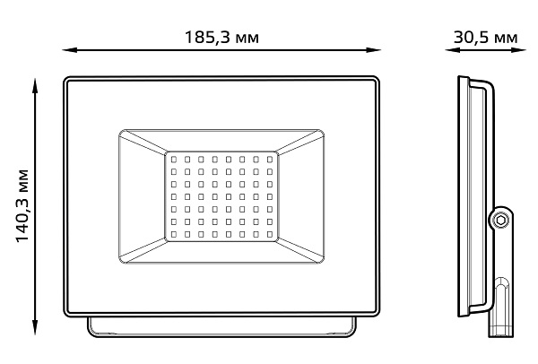 Прожектор светодиодный Gauss Elementary 50W 4500lm IP65 6500К черный ПРОМО 1/10