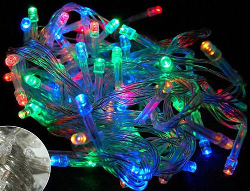 Гирлянда нить комнатная разноцветная 180 LED 10м 8 режимов (384-051)