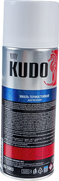 Эмаль термостойкая белая 520мл KUDO