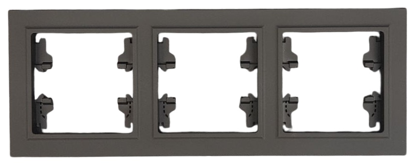 Рамка 3-я чёрная горизонтальная U2B-031 SoftTouch "Uno" AWSproducts