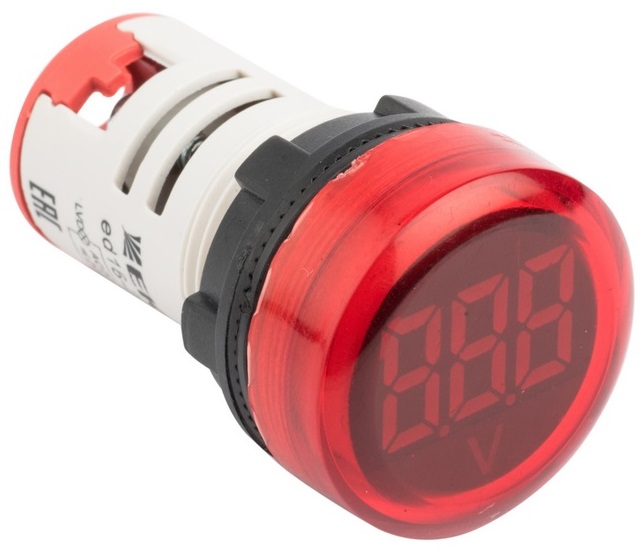 Индикатор значения напряжения красный ED16-22VD 500В, EKF