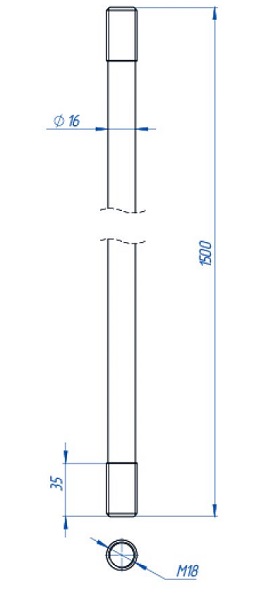 Стержень заземления омедненный 16 мм х 1500 мм