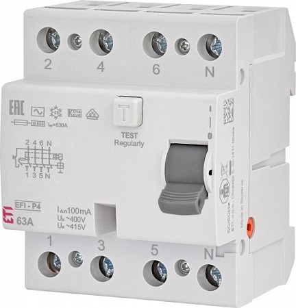 УЗО EFI-P4 AC 25/0.1 (3+N)