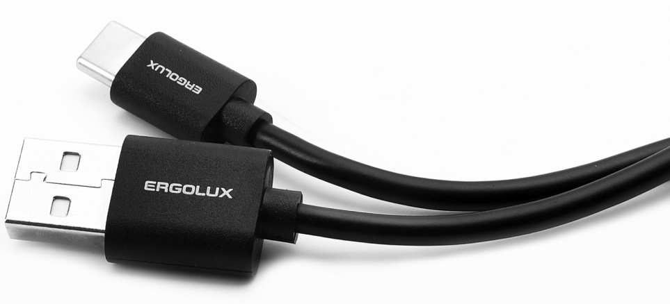 Дата-кабель ERGOLUX ELX-CDC01P-C02 ПРОМО (USB-Type C, 2А, 1м, Черный, Пакет )