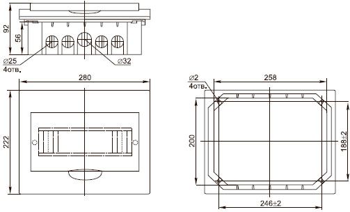Щит встраиваемый пласт ЩРВ-П-12 IP40 IEK