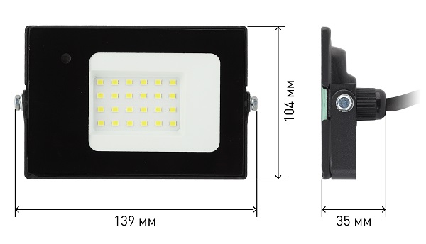 Прожектор светодиодный уличный LPR-041-1-65K-030 30Вт 6500К 2100Лм IP65 датчик движения нерегулируем